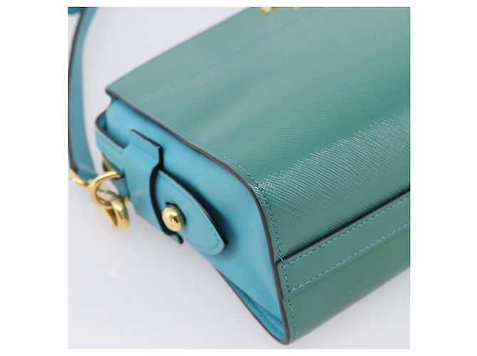 Saffiano Borsa a tracolla PRADA in pelle Safiano Verde Oro Auth am12262A D'oro - vista 14