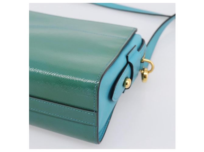 Saffiano Borsa a tracolla PRADA in pelle Safiano Verde Oro Auth am12262A D'oro - vista 15