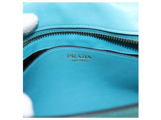 Saffiano Borsa a tracolla PRADA in pelle Safiano Verde Oro Auth am12262A D'oro - vista 17
