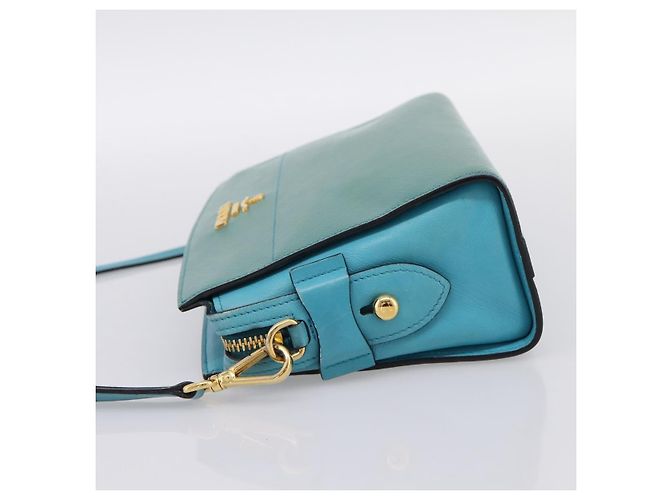 Saffiano Borsa a tracolla PRADA in pelle Safiano Verde Oro Auth am12262A D'oro - vista 3