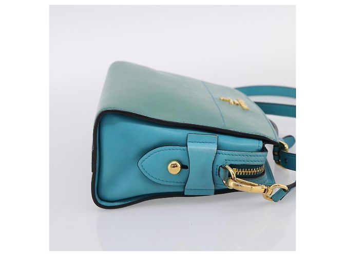 Saffiano Borsa a tracolla PRADA in pelle Safiano Verde Oro Auth am12262A D'oro - vista 4