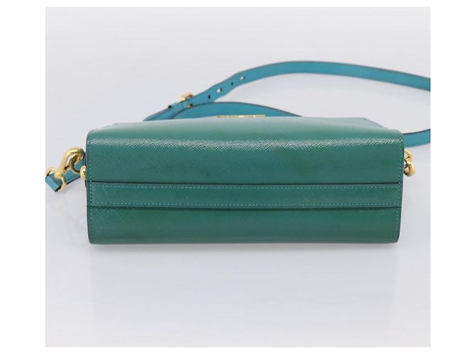 Saffiano Borsa a tracolla PRADA in pelle Safiano Verde Oro Auth am12262A D'oro - vista 5
