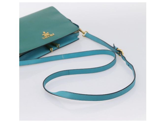 Saffiano Borsa a tracolla PRADA in pelle Safiano Verde Oro Auth am12262A D'oro - vista 7