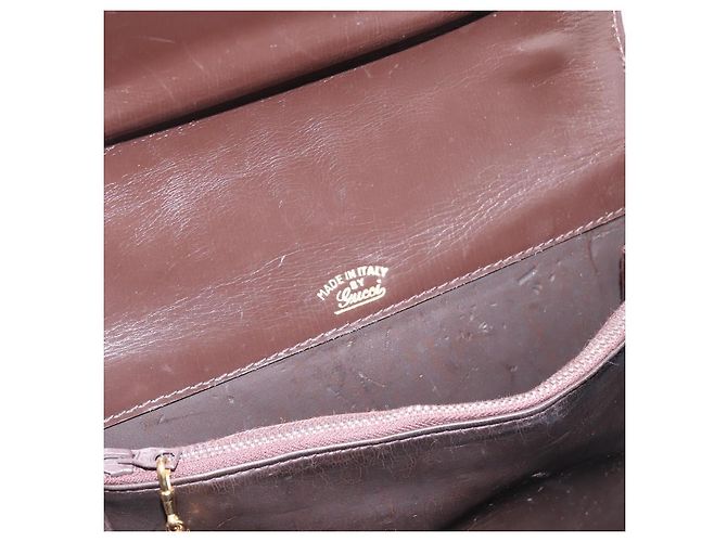 Borsa a tracolla GUCCI in pelle marrone tono oro Auth ep15755 - vista 10