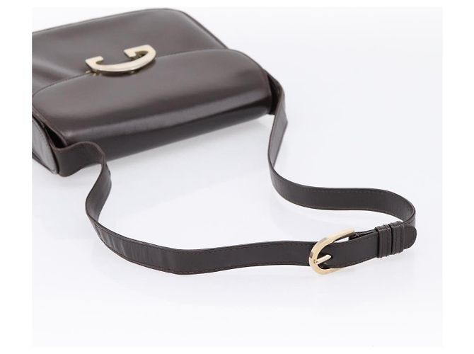 Borsa a tracolla GUCCI in pelle marrone tono oro Auth ep15755 - vista 7