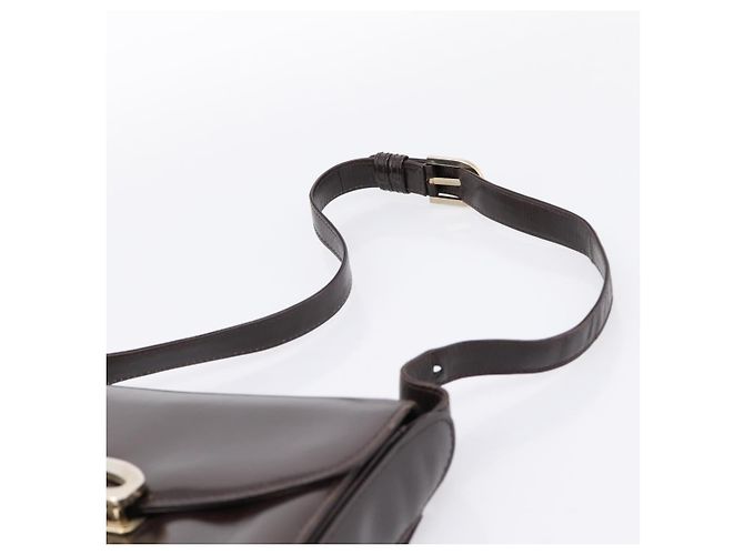 Borsa a tracolla GUCCI in pelle marrone tono oro Auth ep15755 - vista 8