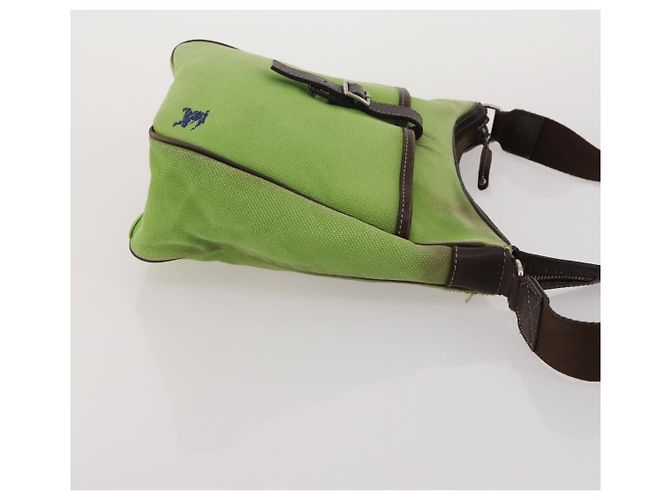 Borsa a mano BURBERRY Nova Check Blue Label in tela 4 Set Green Beige Auth 190010 Verde - vista 10