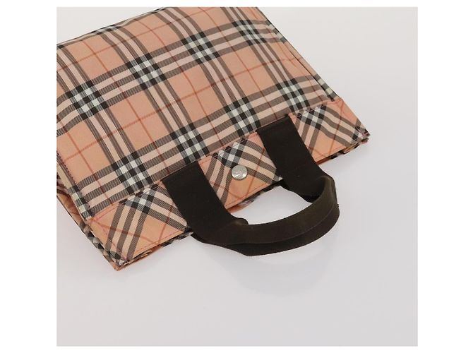 Borsa a mano BURBERRY Nova Check Blue Label in tela 4 Set Green Beige Auth 190010 Verde - vista 17