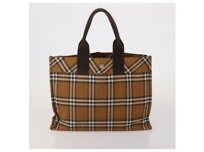 Borsa a mano BURBERRY Nova Check Blue Label in tela 4 Set Green Beige Auth 190010 Verde - vista 2