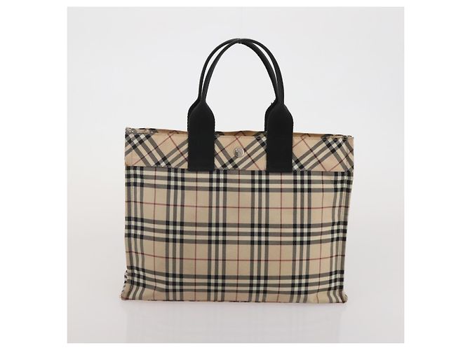 Borsa a mano BURBERRY Nova Check Blue Label in tela 4 Set Green Beige Auth 190010 Verde - vista 20
