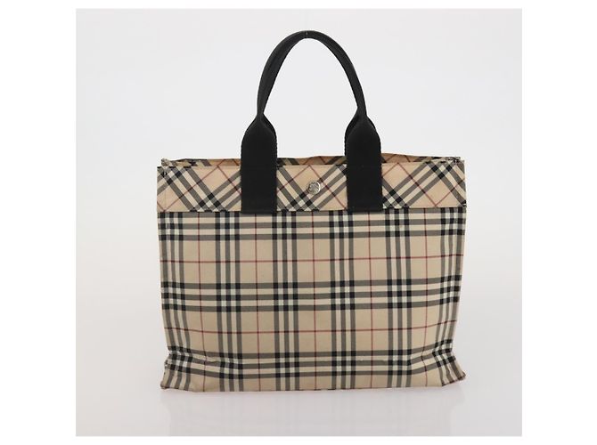 Borsa a mano BURBERRY Nova Check Blue Label in tela 4 Set Green Beige Auth 190010 Verde - vista 21