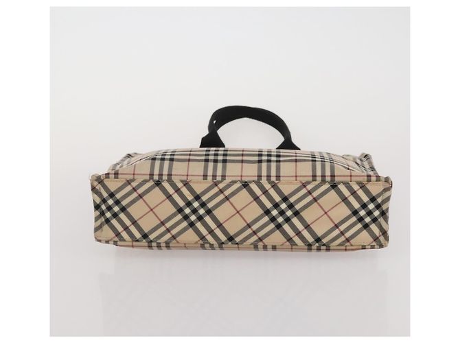Borsa a mano BURBERRY Nova Check Blue Label in tela 4 Set Green Beige Auth 190010 Verde - vista 24