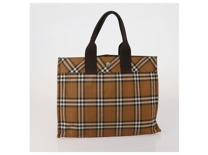 Borsa a mano BURBERRY Nova Check Blue Label in tela 4 Set Green Beige Auth 190010 Verde - vista 3