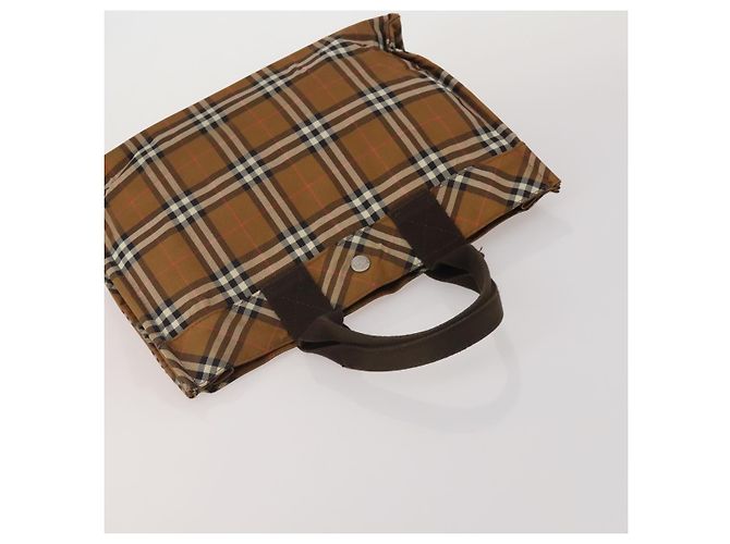 Borsa a mano BURBERRY Nova Check Blue Label in tela 4 Set Green Beige Auth 190010 Verde - vista 5