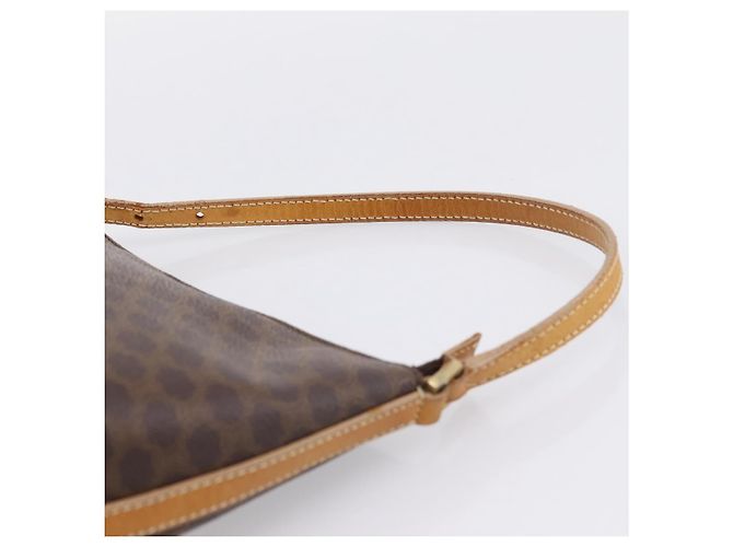 Céline Pouch CELINE Macadam Canvas PVC Leather Brown Gold Auth mr2827 Marrone D'oro - vista 8