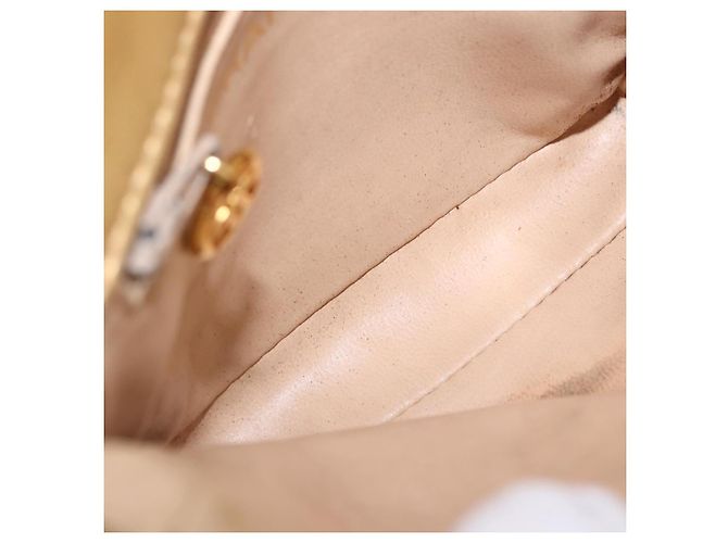 Borsa vita CHANEL Matelasse in pelle d'agnello Gold CC Auth 198737 D'oro - vista 10
