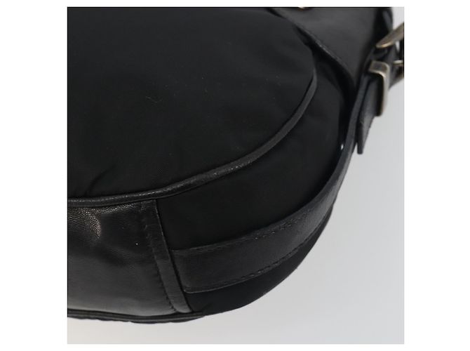 PRADA Schultertasche Nylon Leder Schwarz Silber Auth am12415V - Ansicht 15