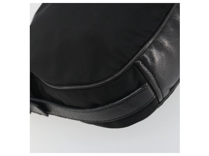PRADA Schultertasche Nylon Leder Schwarz Silber Auth am12415V - Ansicht 16