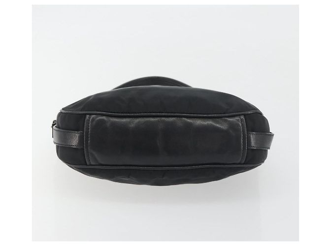 PRADA Schultertasche Nylon Leder Schwarz Silber Auth am12415V - Ansicht 5