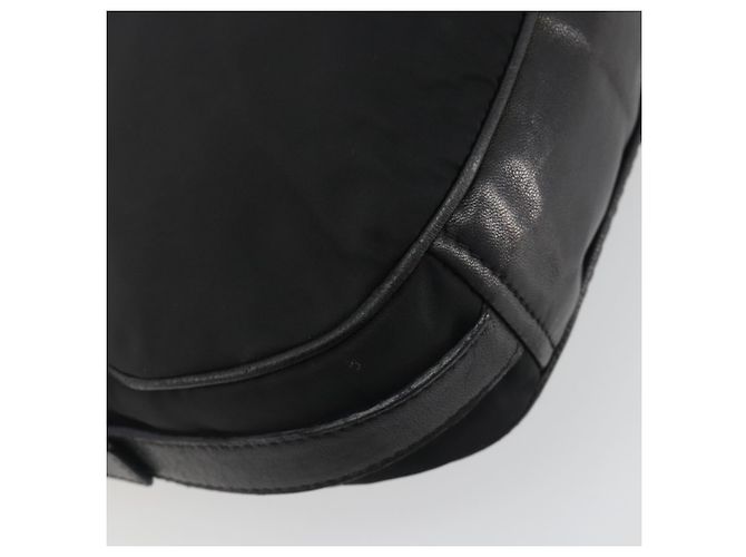 PRADA Schultertasche Nylon Leder Schwarz Silber Auth am12415V - Ansicht 8