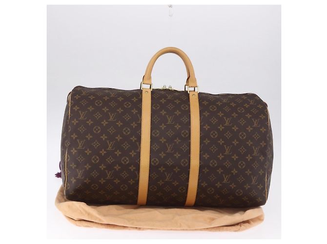 LOUIS VUITTON Monogram Keepall 55 Boston Bag M41424 LV Auth 194909SAV Monogramma - vista 12