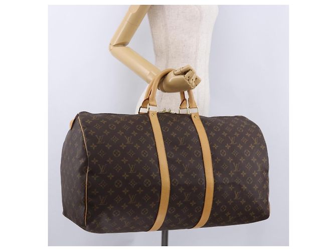 LOUIS VUITTON Monogram Keepall 55 Boston Bag M41424 LV Auth 194909SAV Monogramma - vista 23