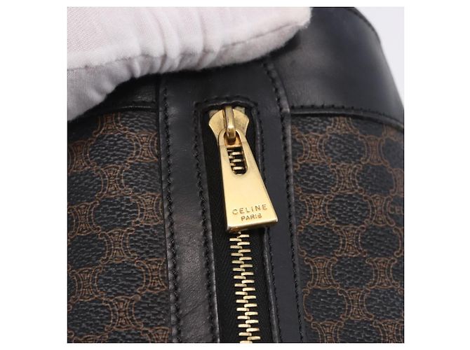 Céline Borsa Tote CELINE Macadam Canvas PVC Pelle Nero Oro Auth BA15122 D'oro - vista 10