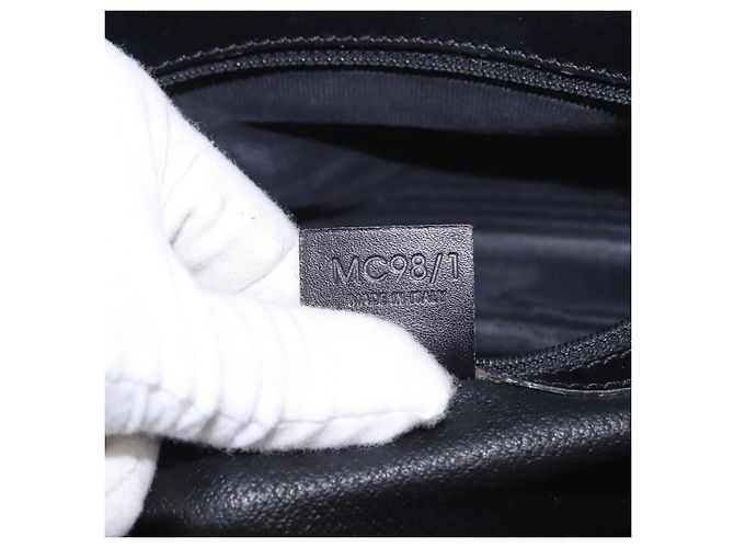 Céline Borsa Tote CELINE Macadam Canvas PVC Pelle Nero Oro Auth BA15122 D'oro - vista 12