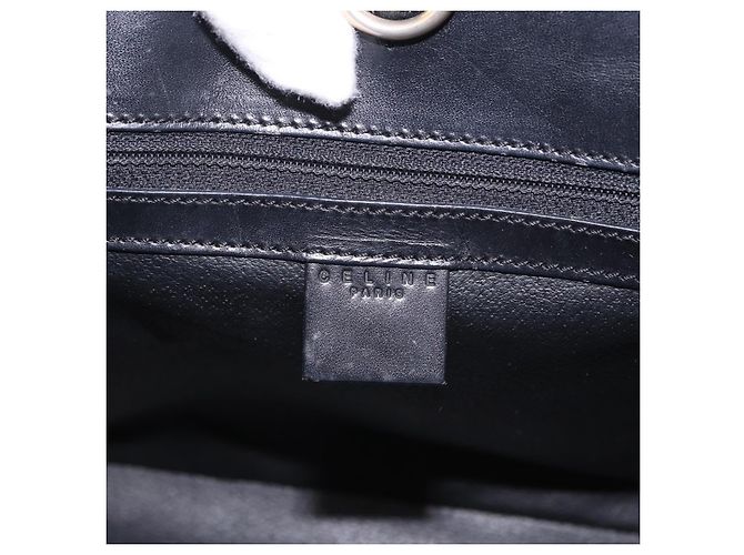 Céline Borsa Tote CELINE Macadam Canvas PVC Pelle Nero Oro Auth BA15122 D'oro - vista 17