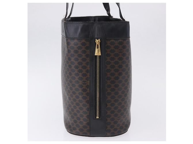 Céline Borsa Tote CELINE Macadam Canvas PVC Pelle Nero Oro Auth BA15122 D'oro - vista 3