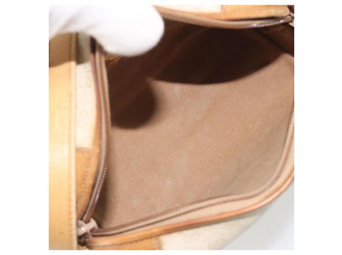 GUCCI Micro GG Supreme Schultertasche PVC Elfenbein Gold 67 01 5294 Auth 196335 Golden Roh - Ansicht 10