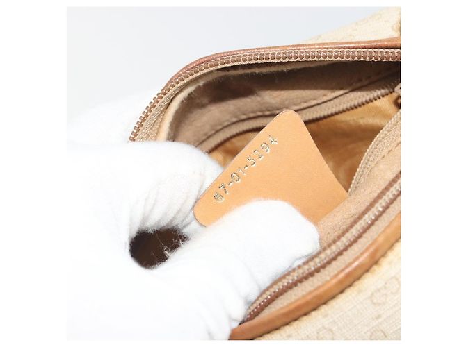 GUCCI Micro GG Supreme Schultertasche PVC Elfenbein Gold 67 01 5294 Auth 196335 Golden Roh - Ansicht 12