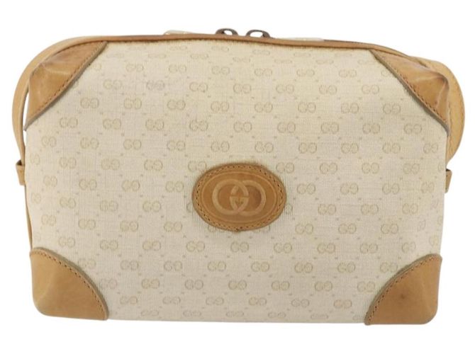 GUCCI Micro GG Supreme Schultertasche PVC Elfenbein Gold 67 01 5294 Auth 196335 Golden Roh - Ansicht 13