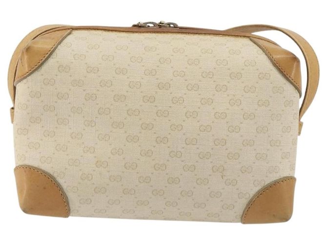 GUCCI Micro GG Supreme Schultertasche PVC Elfenbein Gold 67 01 5294 Auth 196335 Golden Roh - Ansicht 2