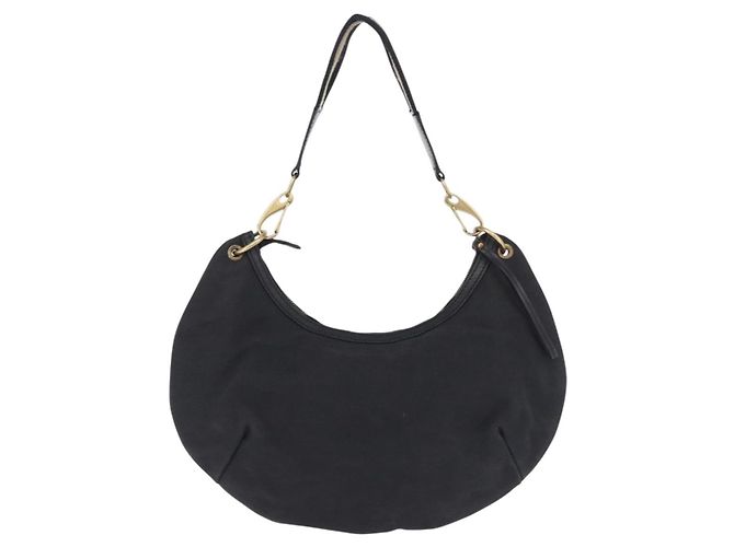 Borsa a tracolla GUCCI Sherry Line Canvas Nero Oro 106663 Auth ka5705 D'oro - vista 2