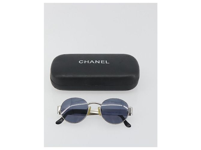 Gafas de sol CHANEL Metal Silver CC Auth 196693V Plata - vista 12