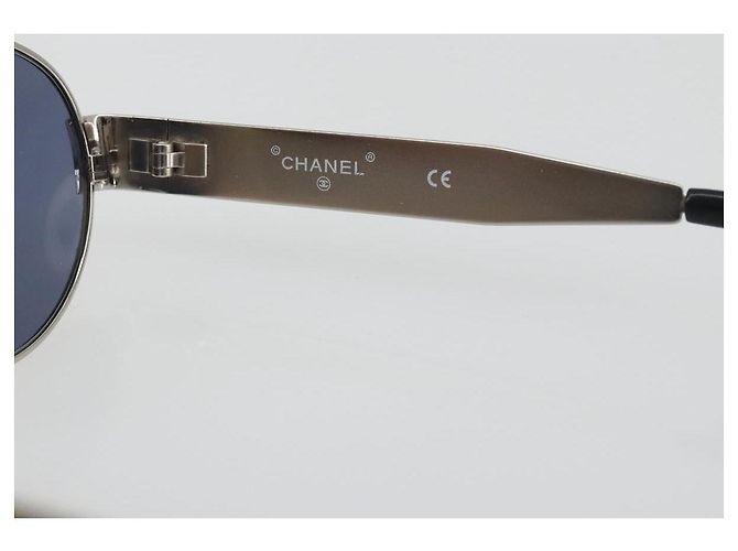 Gafas de sol CHANEL Metal Silver CC Auth 196693V Plata - vista 8