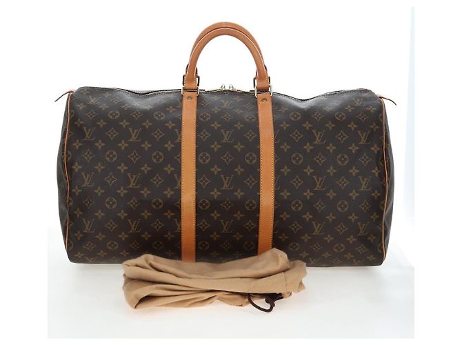 LOUIS VUITTON Monogram Keepall 55 Boston Bag M41424 LV Auth 194935V Monogramma - vista 12