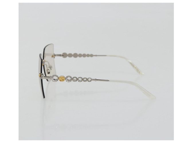 Gafas GUCCI Metal White Silver GG0644S Auth 196630M Plata Blanco - vista 3