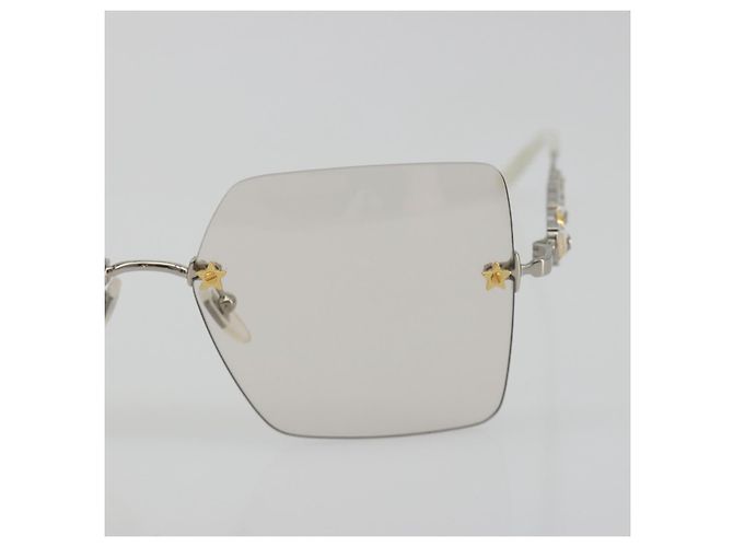 Gafas GUCCI Metal White Silver GG0644S Auth 196630M Plata Blanco - vista 6