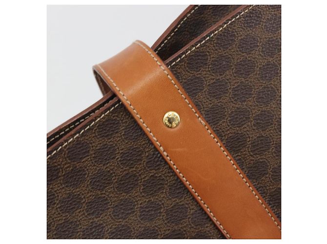 Céline Borsa Tote CELINE Macadam PVC Pelle Marrone Tono Oro Auth BA14854A - vista 19