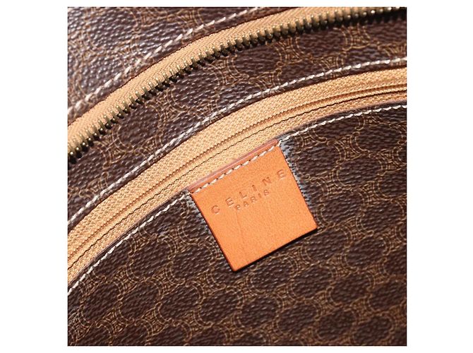 Céline Borsa Tote CELINE Macadam PVC Pelle Marrone Tono Oro Auth BA14854A - vista 21