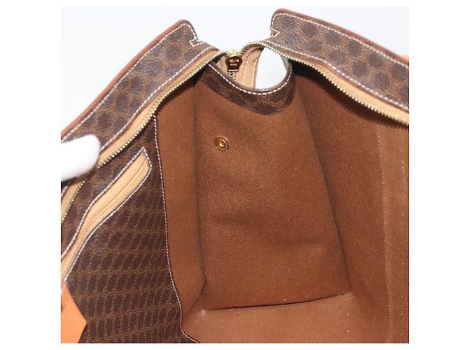 Céline Borsa Tote CELINE Macadam PVC Pelle Marrone Tono Oro Auth BA14854A - vista 22