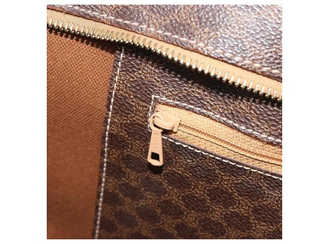 Céline Borsa Tote CELINE Macadam PVC Pelle Marrone Tono Oro Auth BA14854A - vista 24