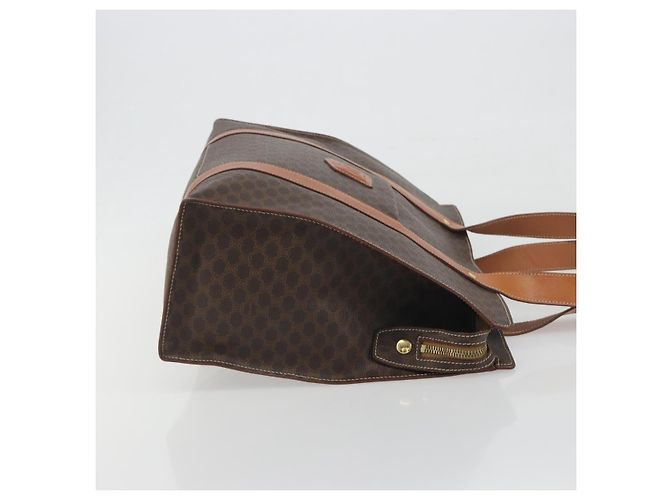 Céline Borsa Tote CELINE Macadam PVC Pelle Marrone Tono Oro Auth BA14854A - vista 3