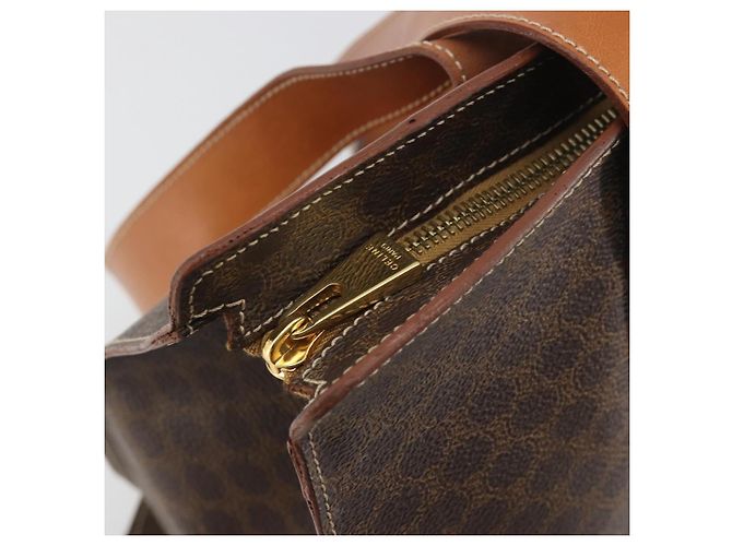 Céline Borsa Tote CELINE Macadam PVC Pelle Marrone Tono Oro Auth BA14854A - vista 9