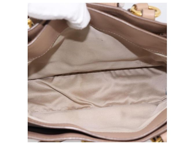 Borsa a mano Miu Miu in pelle 2way Beige Gold Auth ka5783A D'oro - vista 11