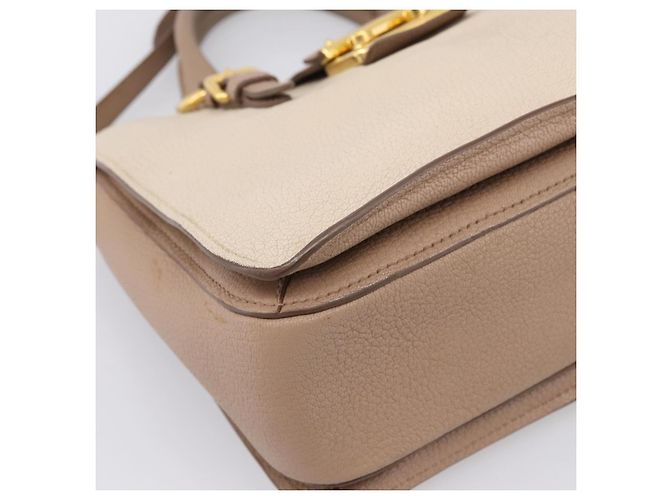 Borsa a mano Miu Miu in pelle 2way Beige Gold Auth ka5783A D'oro - vista 16