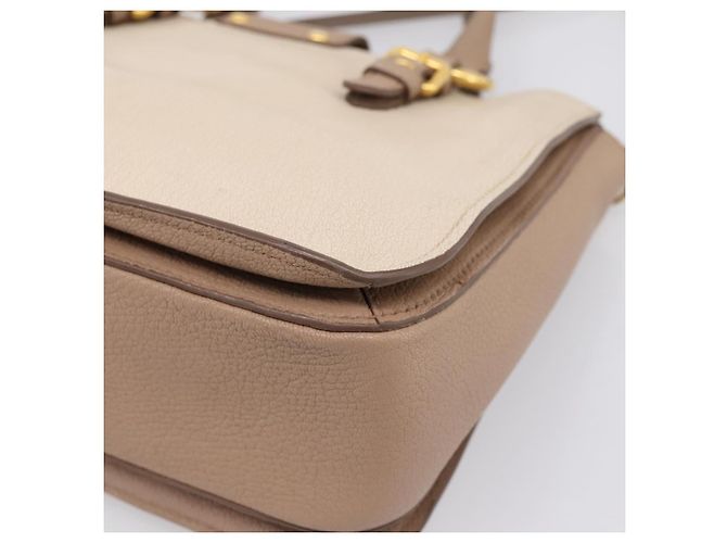 Borsa a mano Miu Miu in pelle 2way Beige Gold Auth ka5783A D'oro - vista 17