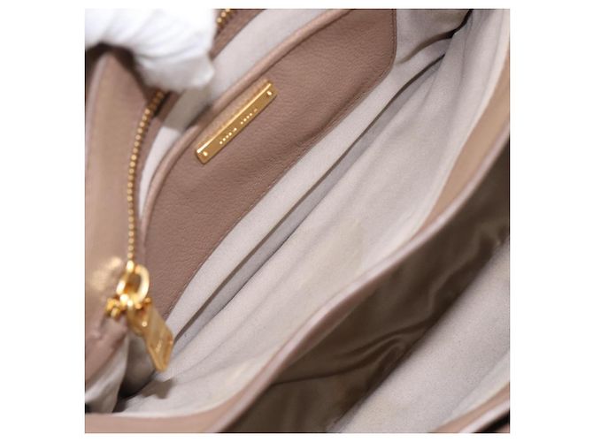 Borsa a mano Miu Miu in pelle 2way Beige Gold Auth ka5783A D'oro - vista 22